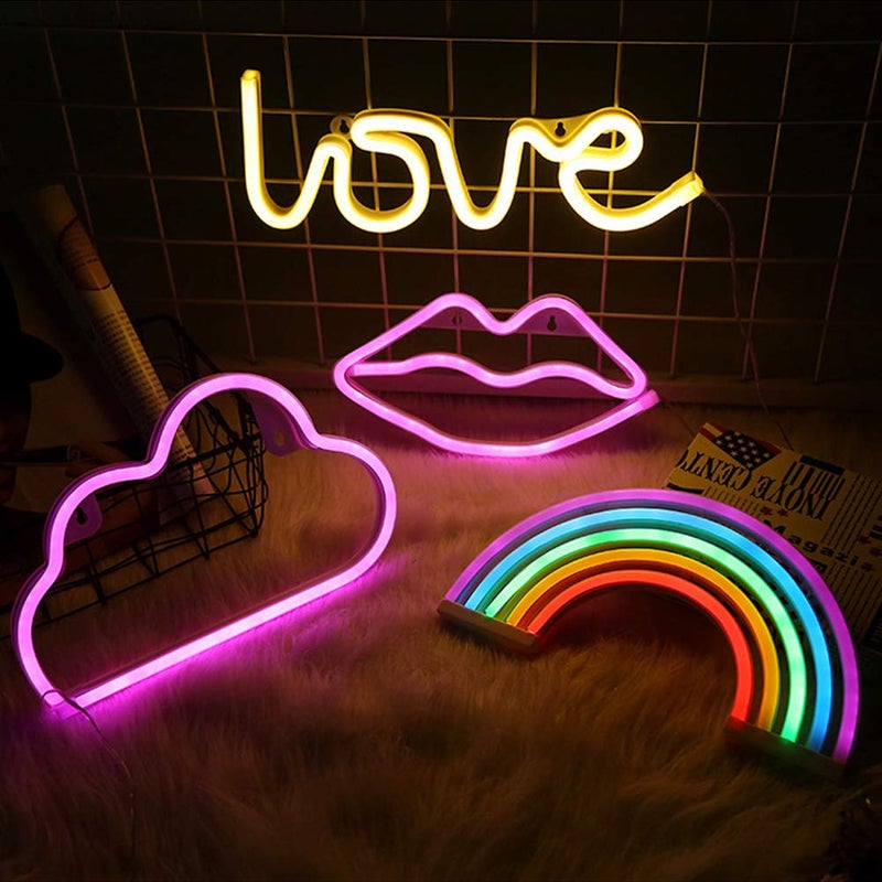 MorTime Cute Neon Signs, LED Neon Light for Party Supplies, Girls Room Decoration Accessory, Table Decoration, Children Kids Gifts (Lip Shaped) - Image 4